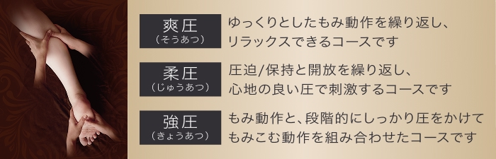 新しい3種類のマッサージコースを搭載