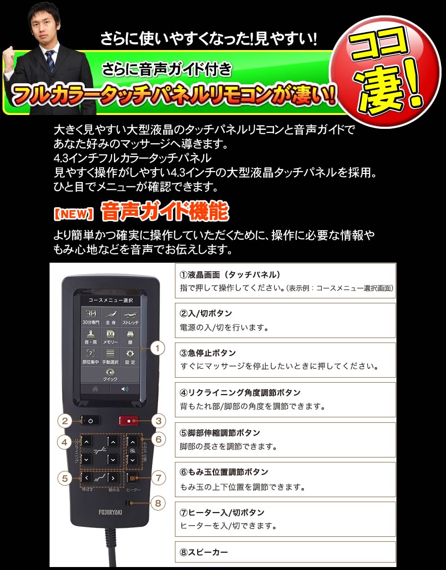 SKS-7100のフルカラータッチパネルリモコンが凄い！