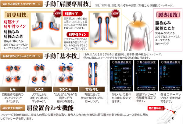 SKS-800の充実のマッサージ機能